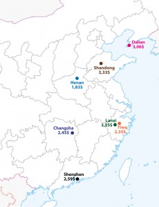 China blank map2 230x300 Comparatif des prix des serviettes en Chine