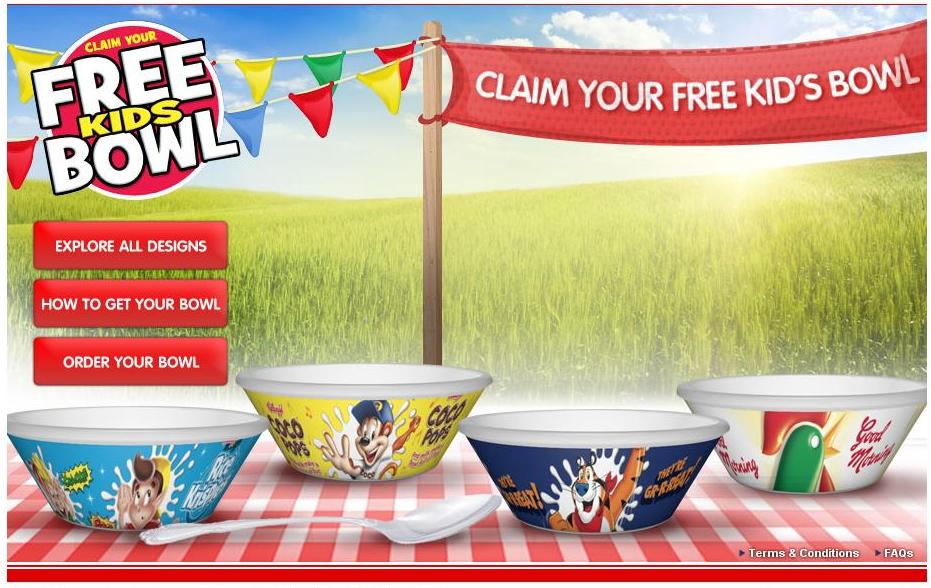 Promotional bowl by Kelloggs - Mail in Redemption.