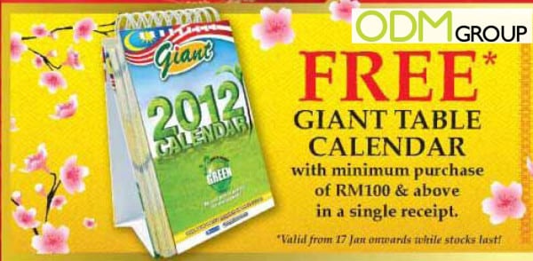 Desktop Calendar - Giant promotional gift with purchase
