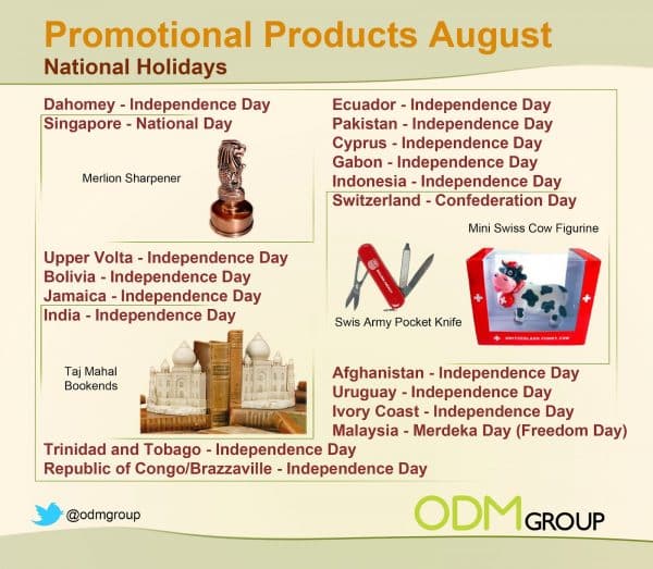 Promotional Gifts For August