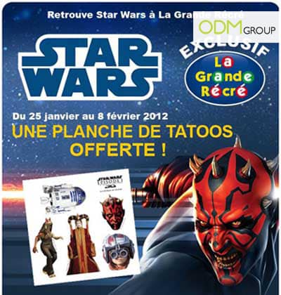 Promotional Products France - Free Tatoos given by La Grande Récré