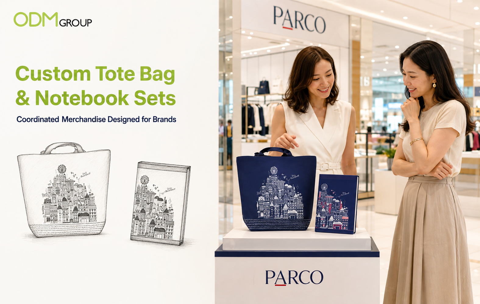 Custom Tote Bag and Notebook Set