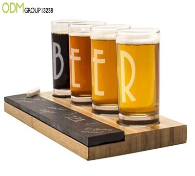 Branded Wooden Beer Flight 4