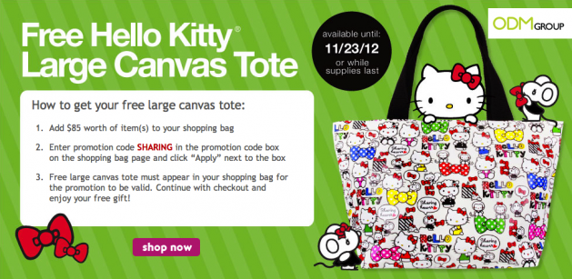 Hello Kitty Canvas Tote - GWP by Sanrio in USA