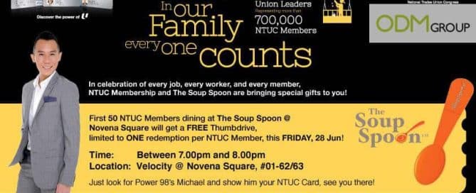 NTUC x Soup Spoon offers membership promo gift!