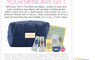 Gift with Purchase with L’Occitane’s Customized Cosmetic Bag
