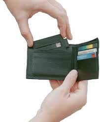 Charge card in wallet