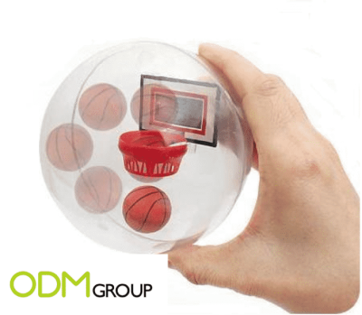 A promotional item to practice your dunk; a mini Basketball game