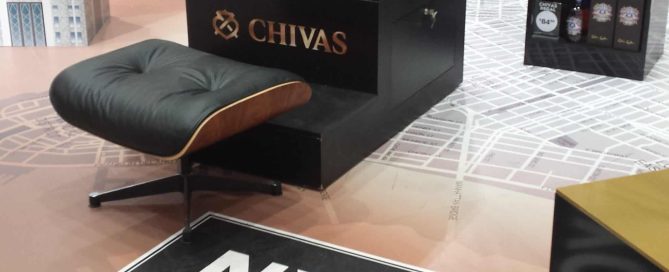 Eye-catching POS display by Chivas
