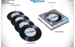 music marketing - custom record coasters set