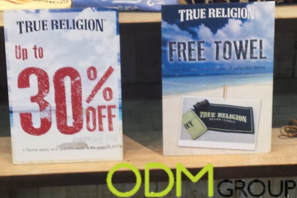 Instore POS display by True religion