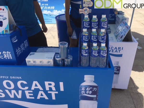 Pocari Sweat Display with Event Redemption Gifts