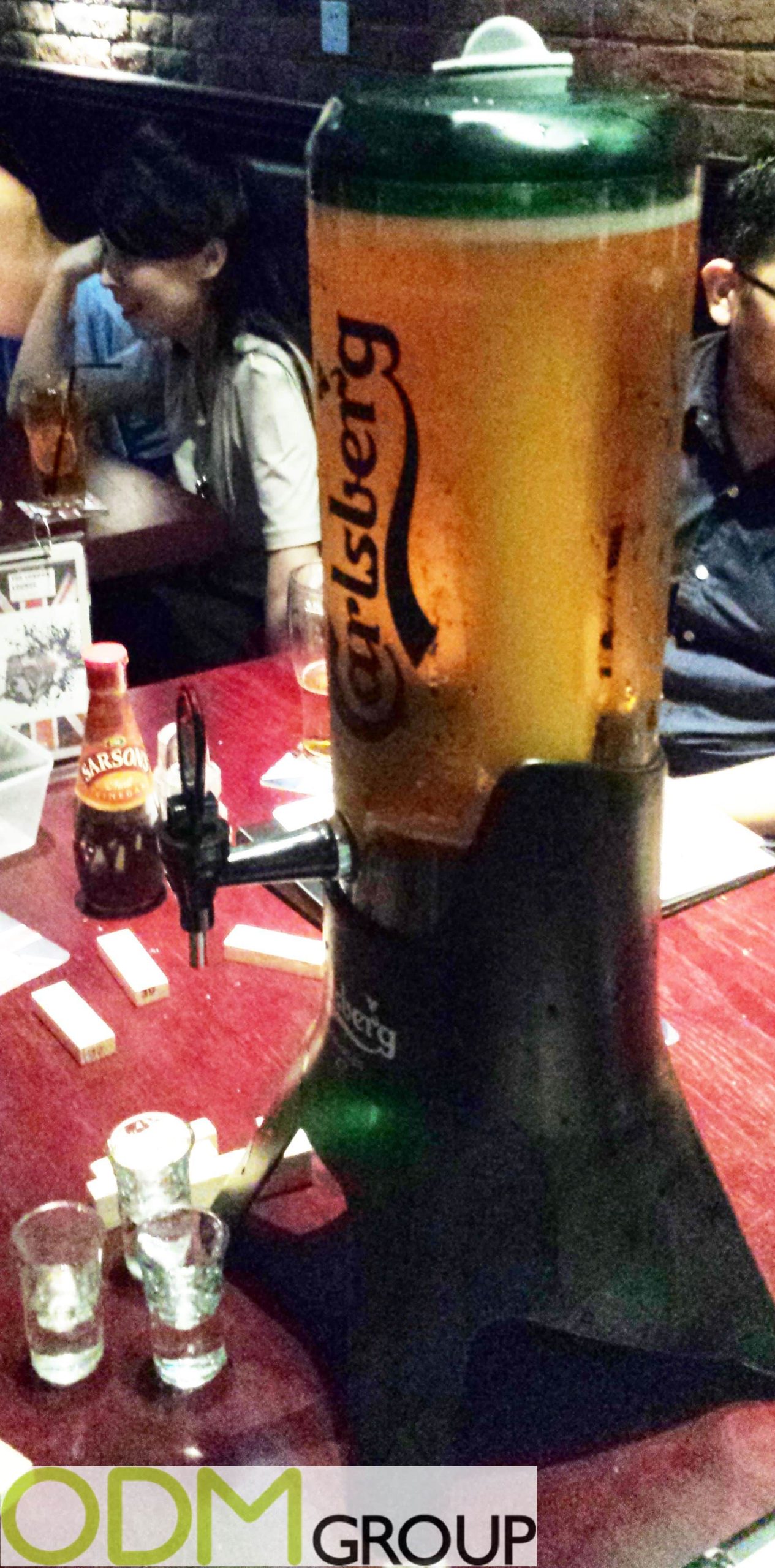 Customized beer towers as in bar display