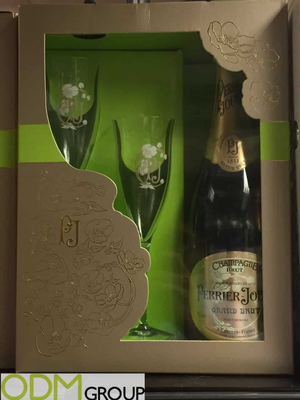 Champagne Glasses offered as On Pack Promotion
