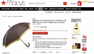 Classy Gift with Purchase Umbrella Promotion by Aramis