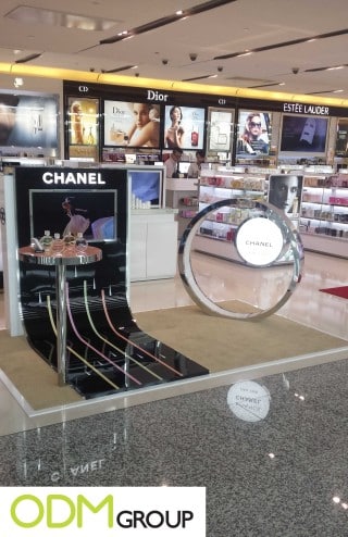 Great marketing display for cosmetics promotions by Chanel