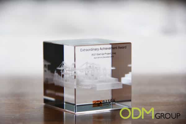 Corporate gift - Ideation to production - Engraved Glass Cube