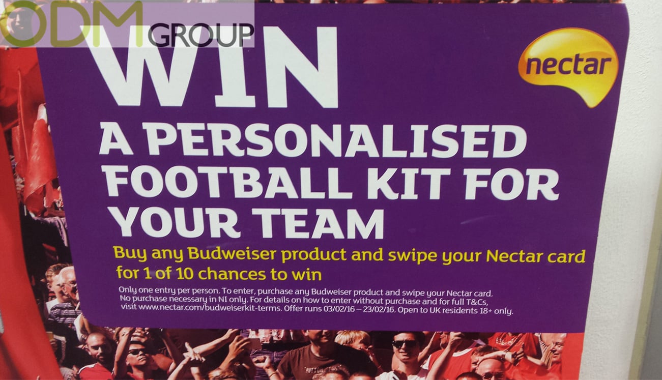 Advertising Display: Win a Budweiser Football Kit