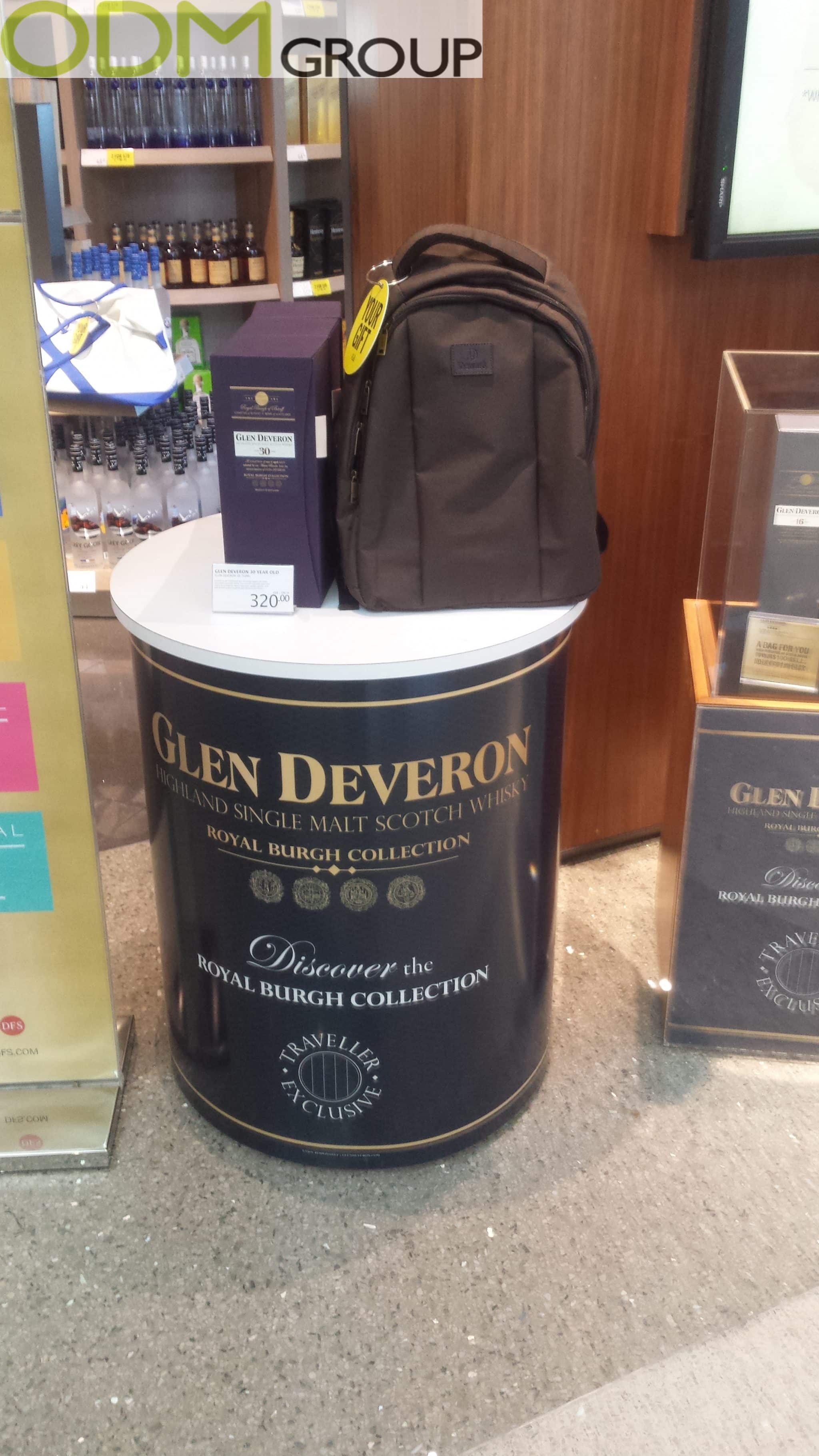 Duty Free Promo Backpack with Glen Deveron Whisky