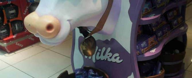 Milka Custom POS Display in Dubai Duty Free