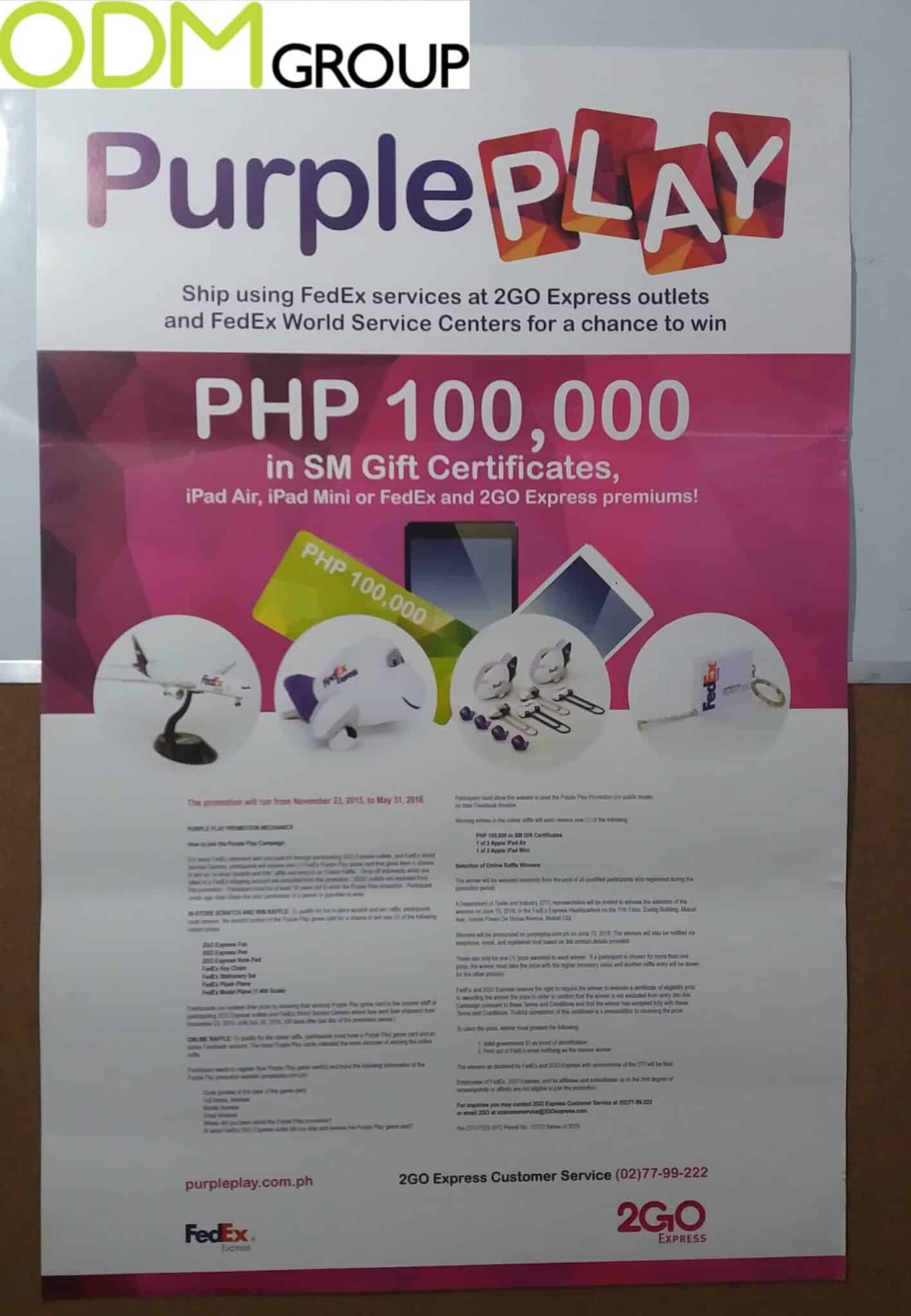 Promotional Campaign by FedEx - Lottery to Win a Free Gift