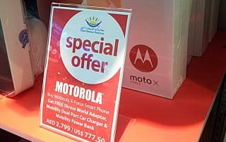 Motorola offers Duty Free Travel Promo Items