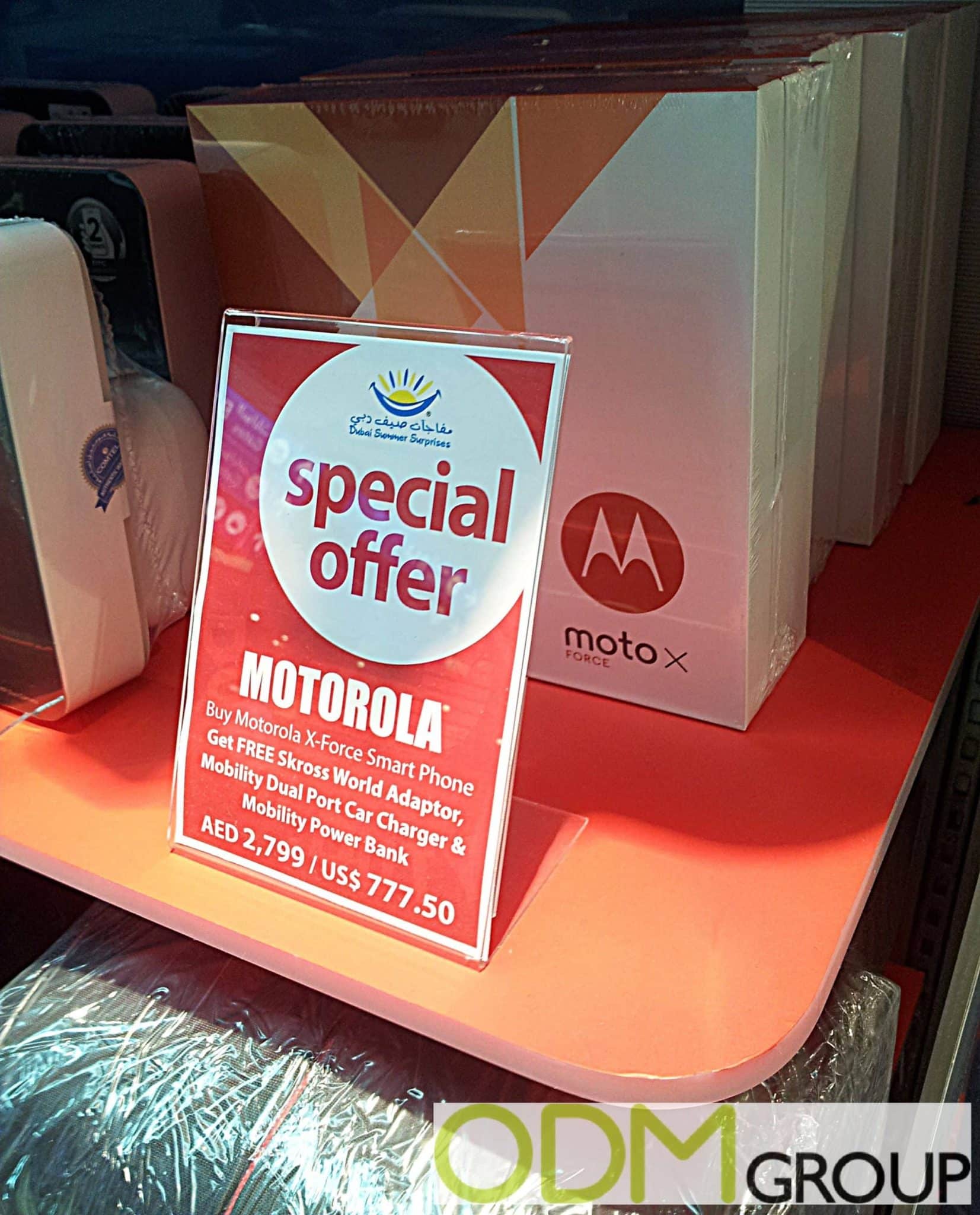 Motorola offers Duty Free Travel Promo Items