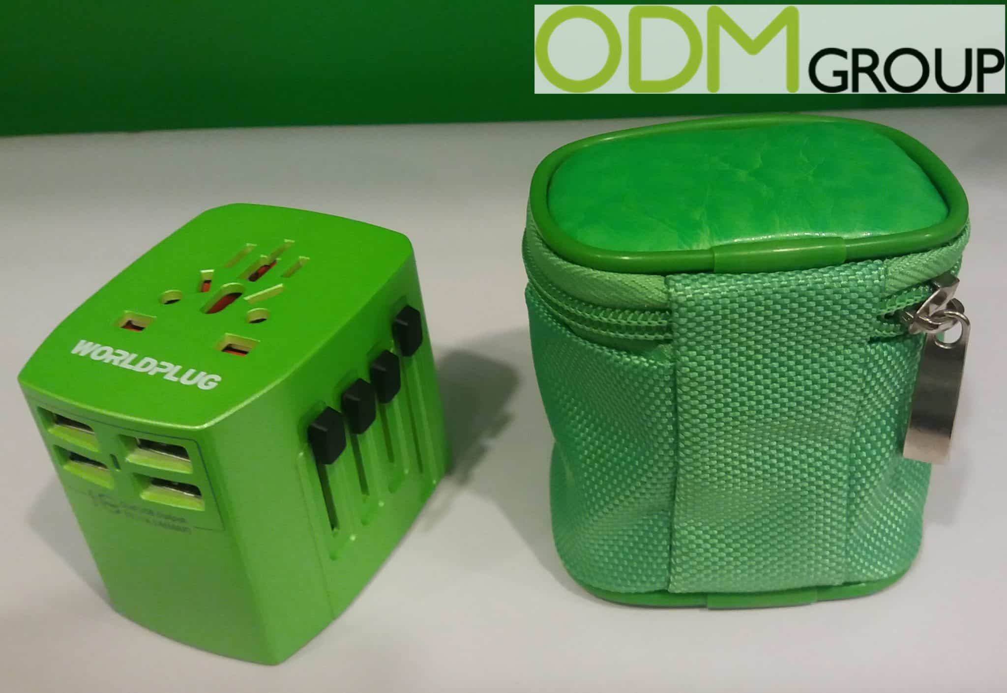 Branded Advertisement: Promotional World Adapter with Custom Pouch