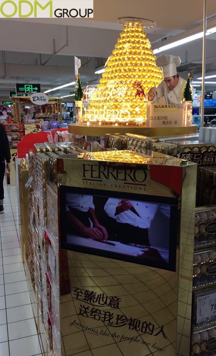 Unique Festive POS Display by Ferrero Rocher