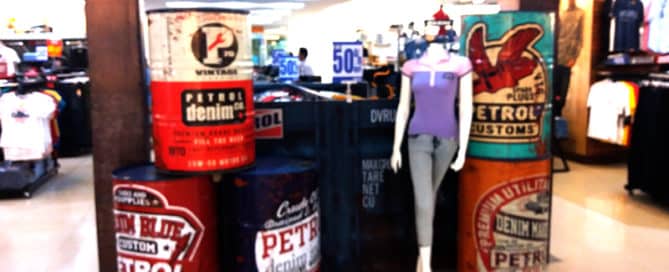 In store POS Display for Clothing lines by Petrol in Philippines