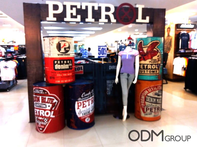 In store POS Display for Clothing lines by Petrol in Philippines