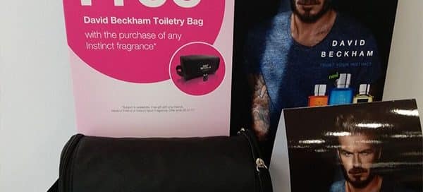 David Beckham Fragrance Black Toiletry Bag Give-away & Why Your Company Needs To Consider Custom Toiletry Bag Too?