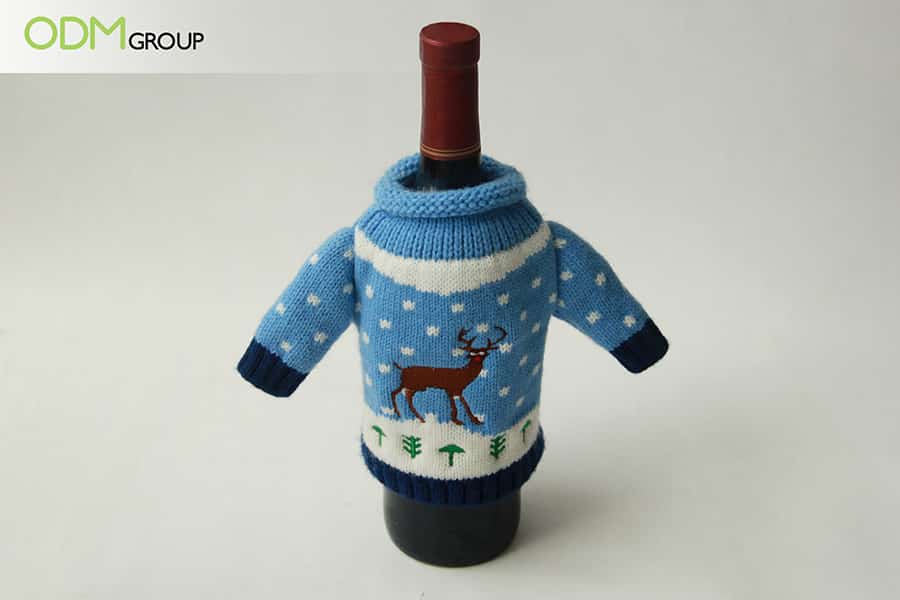 Christmas Promo Gift Idea for Wine Products Knitted Bottle Sweater