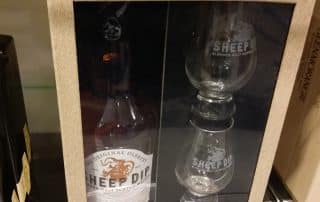 Premium Liquor Promo Gifts by Sheep Dip Branded Glass & Woven Hip Flask