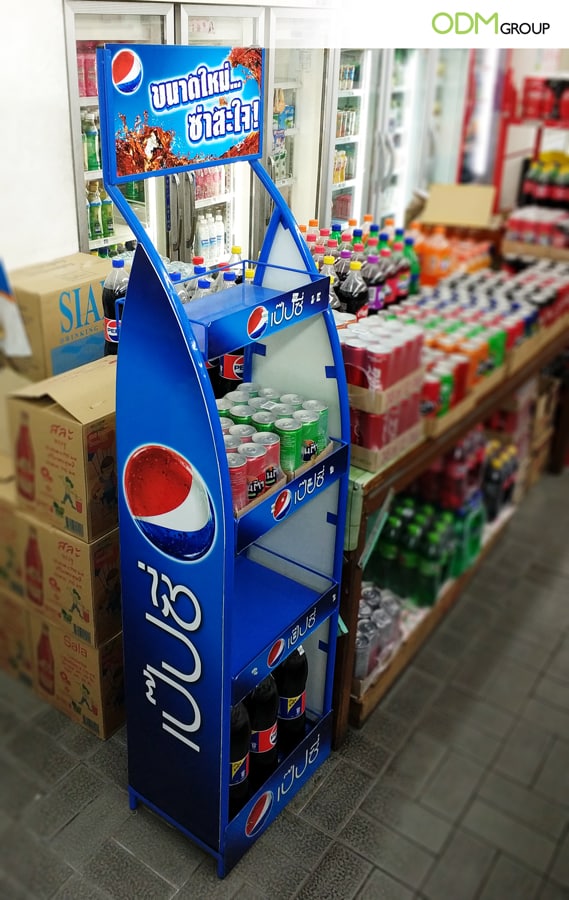 Free Standing Display Unit by Pepsi Attracts Customers in Thailand