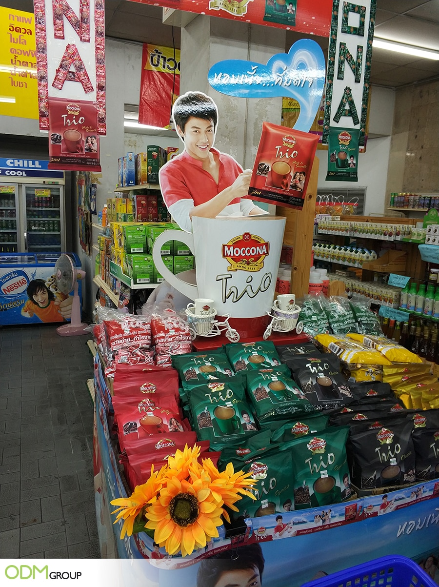 Moccona's Retail Display Standee in Thailand Inspires In-Store Traffic
