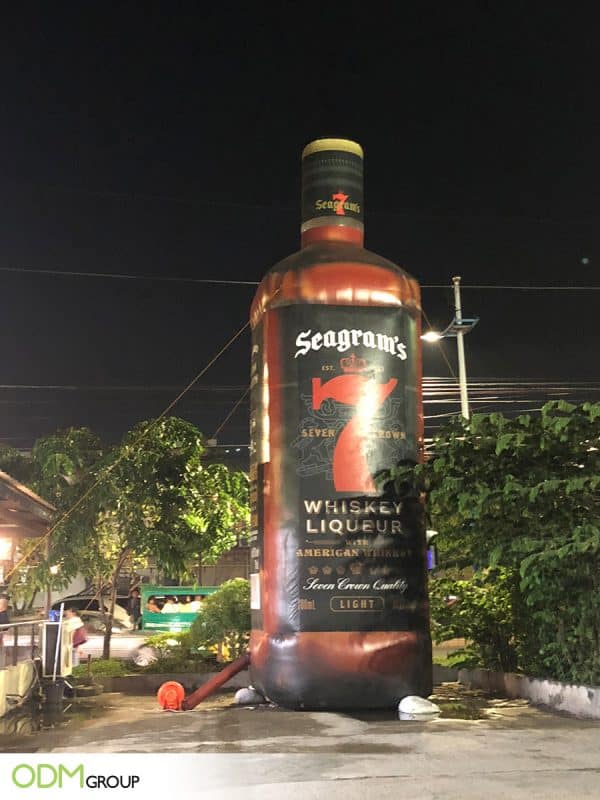 Outdoor Marketing Idea: Custom Inflatable Bottle by Seagram's