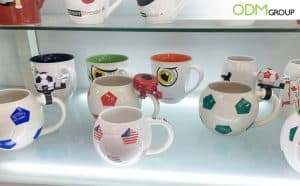 Promotional Football shaped mugs