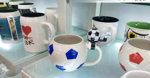 Promotional Football shaped mugs perfect for customization