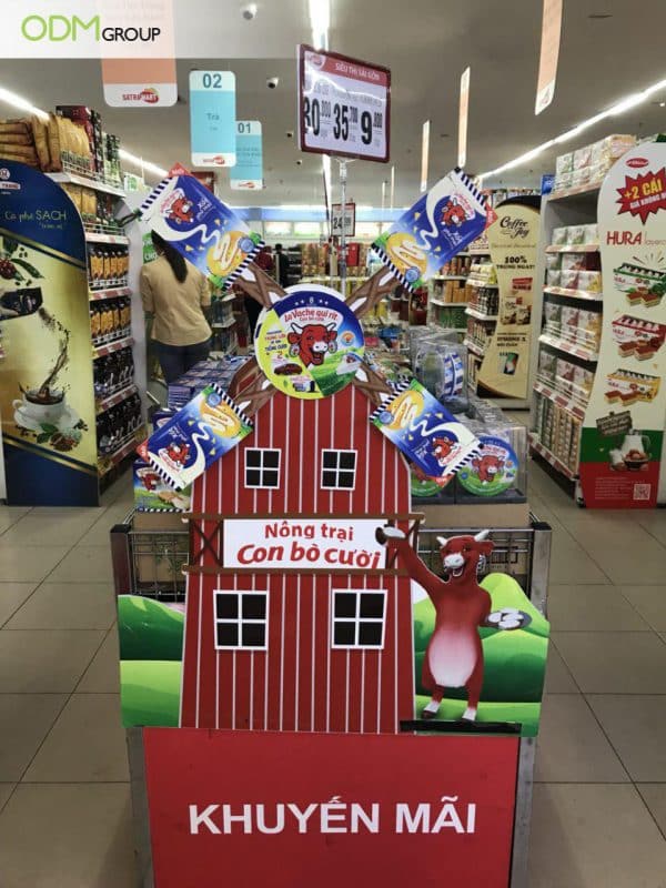 Striking Branded POP Display By The Laughing Cow Gains Massive Attention