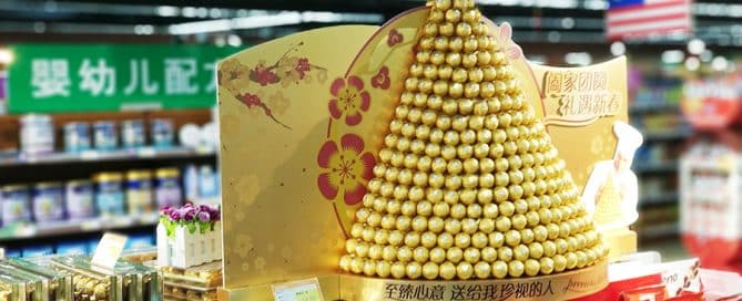 CNY In-Store Marketing Display by Ferrero Commands Attention