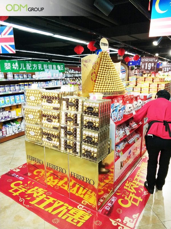 CNY In-Store Marketing Display by Ferrero Commands Attention
