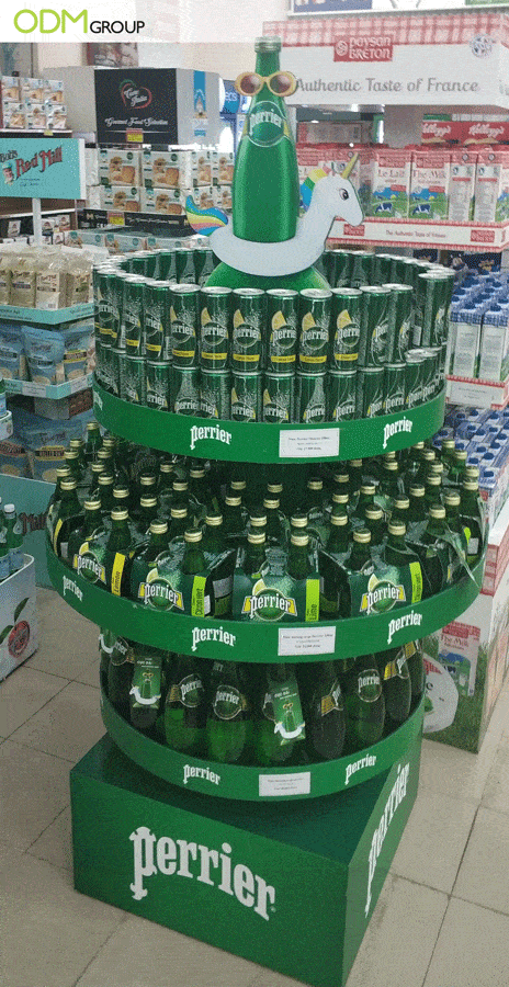 Perrier Sparkles in store with their Marketing Displays Stand!