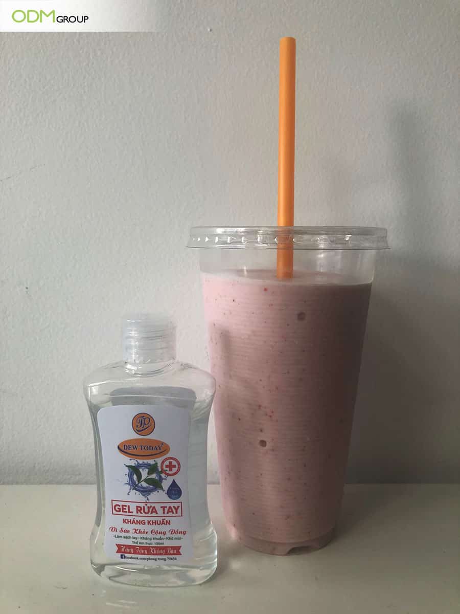 gift with purchase : buy 1 smoothie, get 1 hand sanitizer in Ho Chi Minh