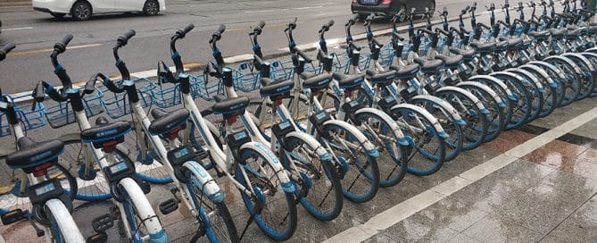 Branded sharing bikes