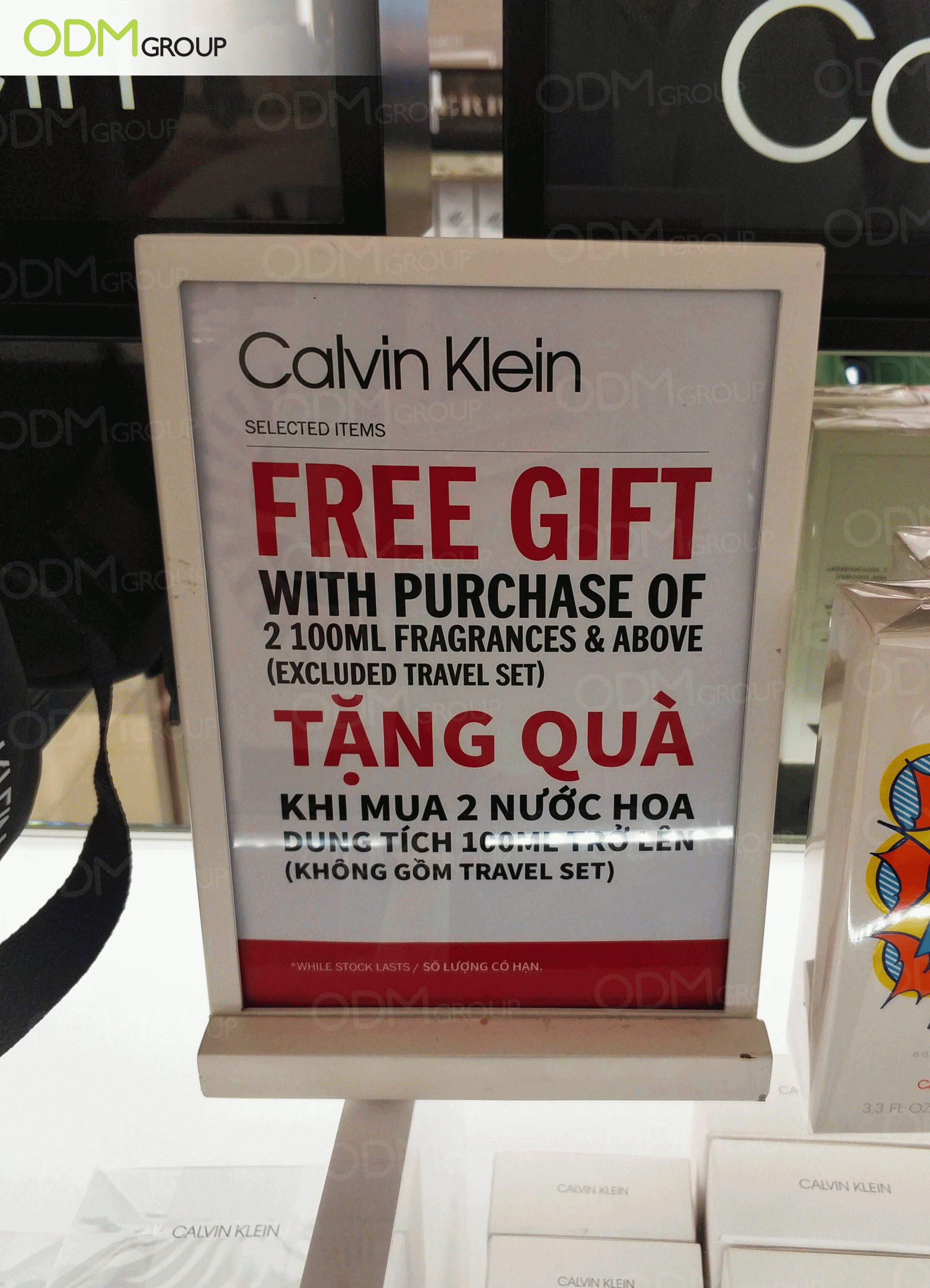 Free Gift with Purchase Signage - Calvin Klien