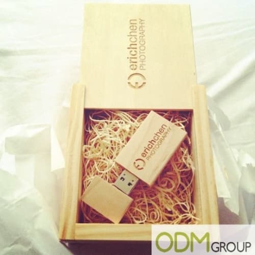 High-end wooden usb promotional gift and box