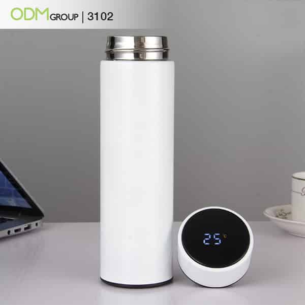 fmcg marketing water bottle with temperature display