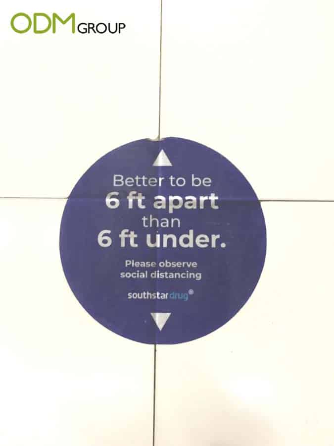 social distancing floor sticker