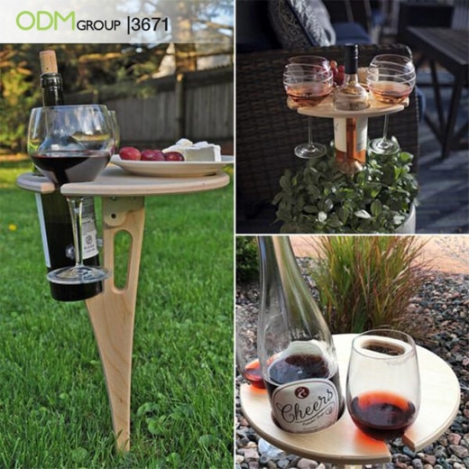 Outdoor Folding Wine Table,2021 New Portable Mini Wooden Picnic Table Wine Glass Rack,Wine Gifts for Wine Lovers,Collapsible Table for Outdoors,Garden,Travel 